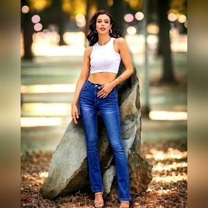 Women's Embroidered Butterfly Pocket Jeans Size XS